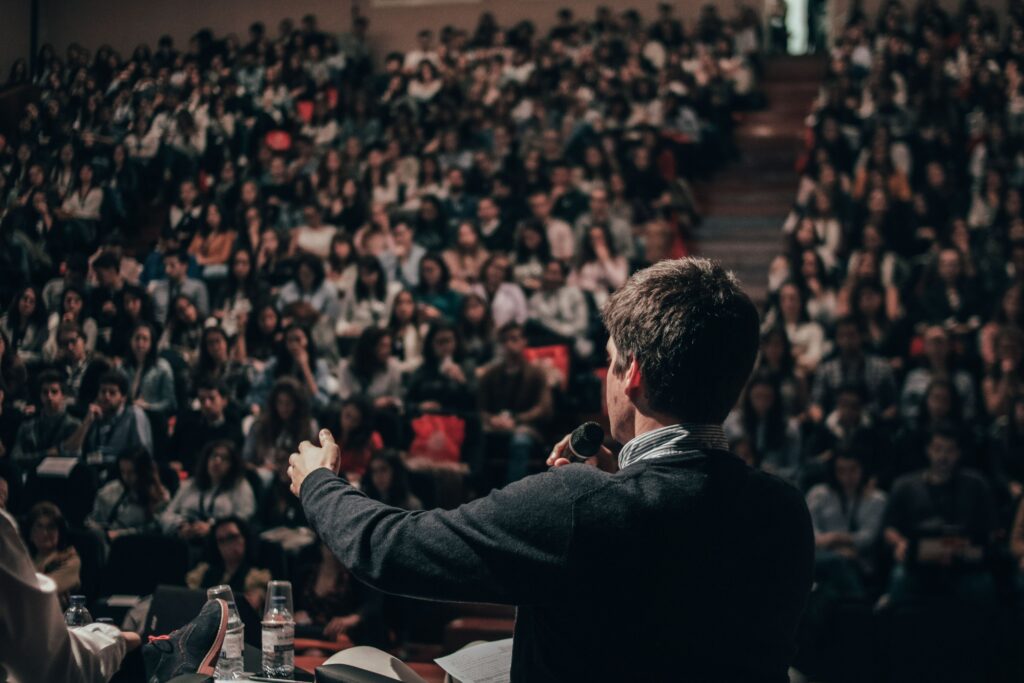 Man speaking to an audience