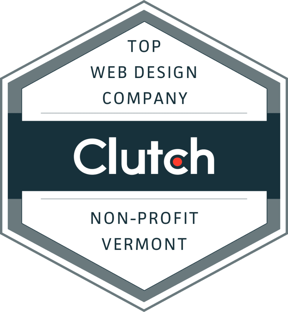 Top nonprofit web design company in Vermont, clutch badge